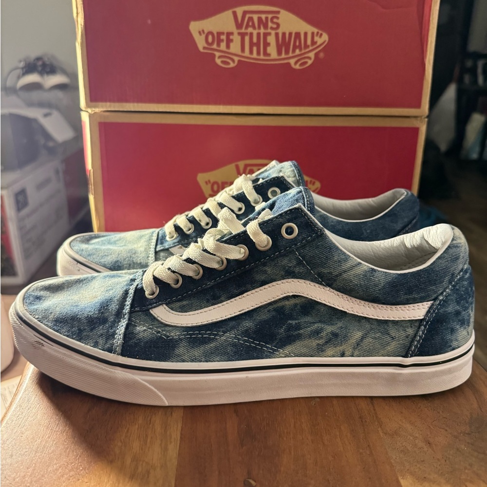 Size 13 vans old skool RARE denim colorway like new